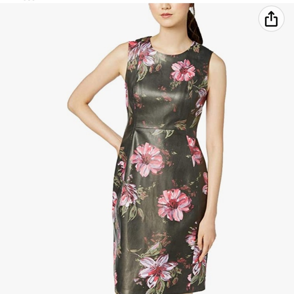 NWT Calvin Klein leatherette dress